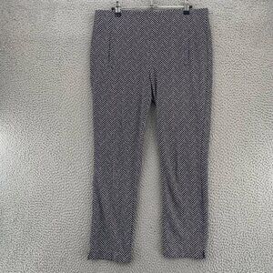 Chicos Pants Womens 1 US 8 Black Gray Herringbone Pull On Stretch Skinny Crop